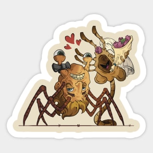 Facehugger and The Thing getting married Sticker